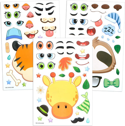 JOYIN 36 Sheets 9"x6" Make a face Stickers for Kids, Make Your Own Animal Stickers with Unicorn, Dinosaur, Sea and Safari Animals, Crafts Birthday Party Favors, Goodie Bags Classroom Activities