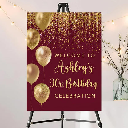 Editable Birthday Welcome Sign, Pink Bow Birthday Party Sign, Custom Birthday Signs, Welcome To Birthday Party, Birthday Party Decor, Welcome To Birthday Celebration Party Sign #12