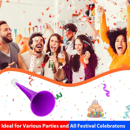 Collapsible Stadium Horn 24 Inch Vuvuzela Plastic Trumpet Blow Horns Noise makers for Sporting Events School Sports Football Games Party Supplies Favors Accessories (Black)