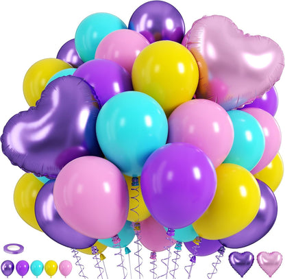 Black White Bow Balloons, 50 Pcs Pearl White Dot Printed Balloons with Black Bow and Cream Heart foil Balloon for Alternative Birthday Party Baby Shower Wedding Bachelorette Party Decorations