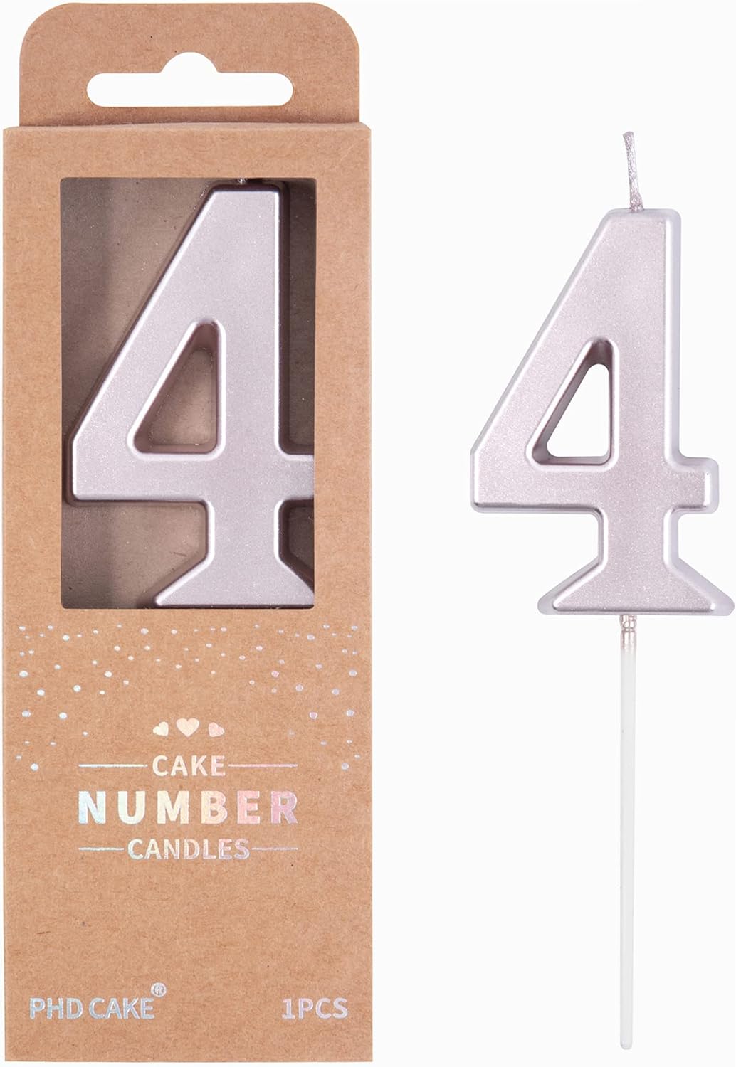 PHD CAKE 2.76 Inch Modern Gold 2 Number Birthday Candles, Gold Number Candles, Cake Number Candles, Party Celebration
