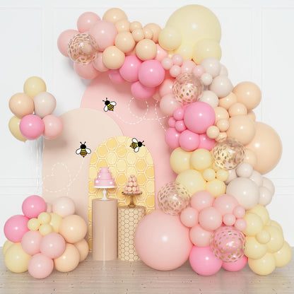 Amandir 153pcs Purple Blue Pink Balloon Garland Arch Kit, Different Sizes 18 12 10 5 inch Teal Yellow Latex Metallic Confetti Balloons for Magic Birthday Engagement Party Decoration