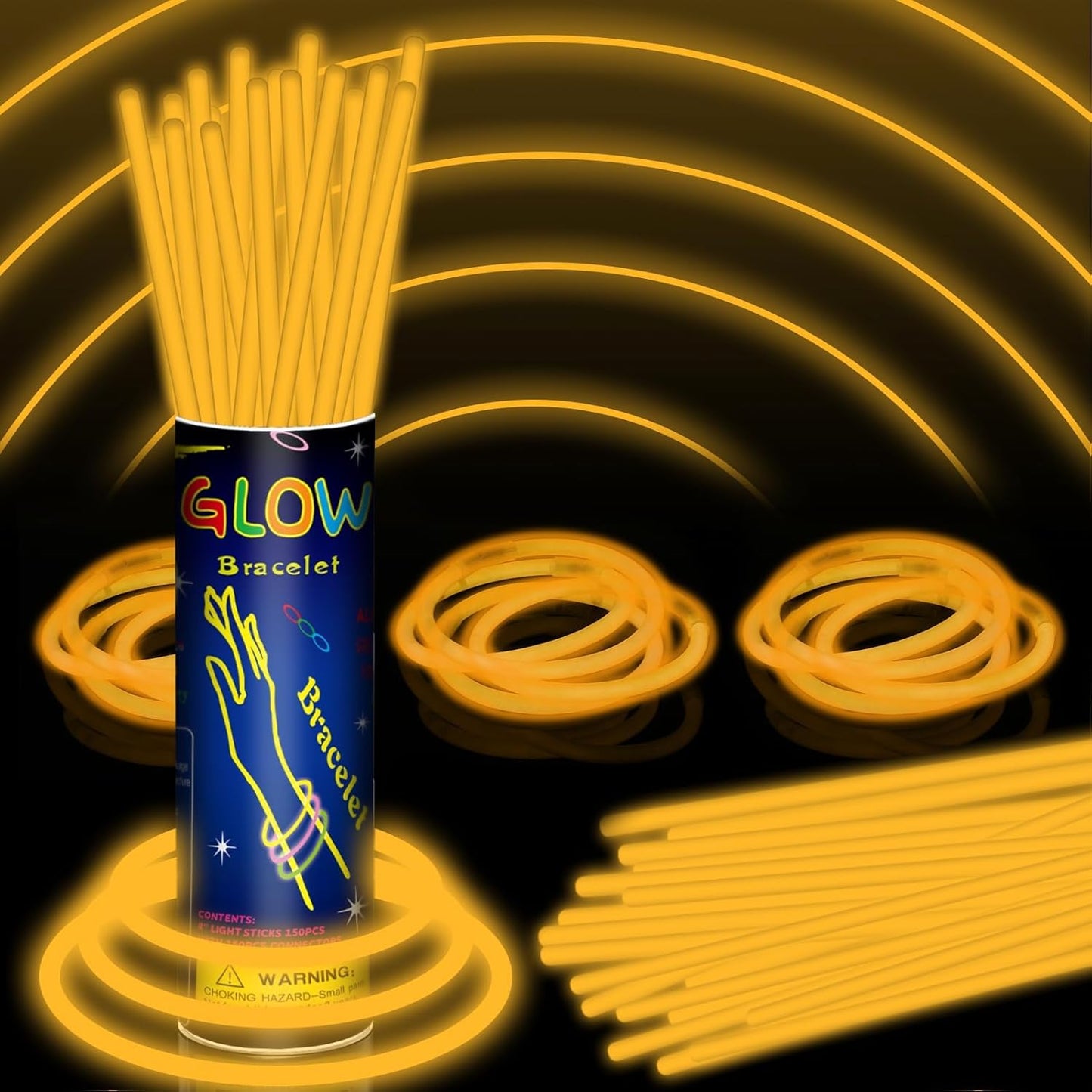 150 Pack 8” Red Glow Sticks Bulk with 150 Connectors Neon Glow In The Dark Party favors Supplies for Holiday Birthday Party Decoration (Red)