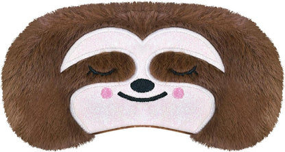 Christmas Reindeer Sleep Mask Cute Antler Eye Masks Sleeping Soft Plush Cartoon Blindfold Funny Animal Eye Cover Xmas Presents for Women Men (Xmas Reindeer,Brown)
