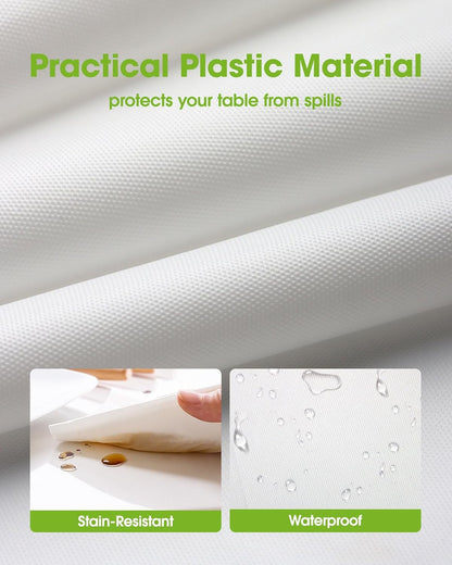 Pureegg Plastic Table Cloth 10 Pack, 54 x 108 Inch Disposable Table Cloths for Party, Picnic and Wedding, Rectangle, White - Colors B