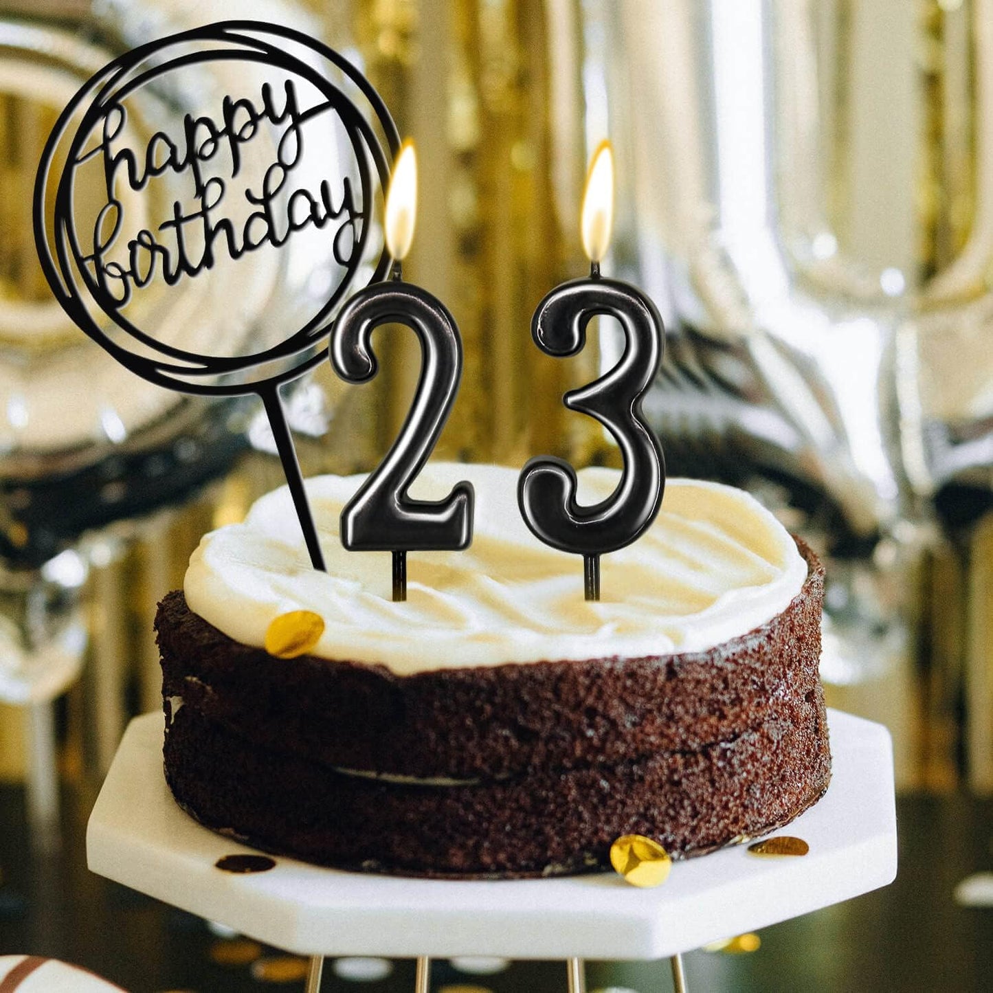 10-Piece Number Birthday Candles - Glitter Cake Toppers for Birthday & Wedding Parties