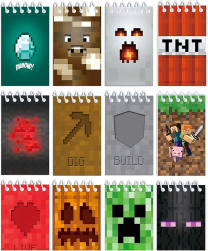 12 Pcs Pixel Mini Notepads, Game Theme Party Favors, Office Desk Accessories, Classroom Prizes, Goodie Bag Stuffers