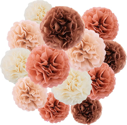 BEISHIDA Hot Pink Tissue Hanging Paper Flowers Ball Decorations Set for Mother's Day Birthday Valentine's Day Anniversary Bridal Baby Shower Wedding Backdrops Home Outdoor Party Supplies(13 Packs)