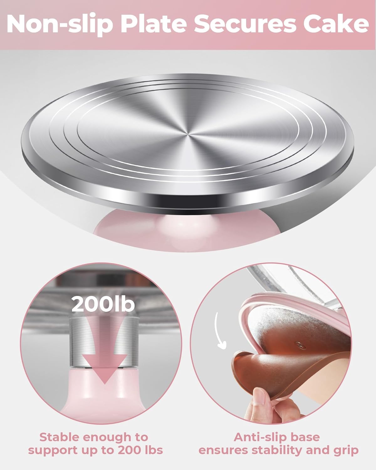 Kootek Aluminium Alloy Revolving Cake Stand 12 Inch Rotating Cake Turntable for Cake, Cupcake Decorating Supplies for Mother's Day