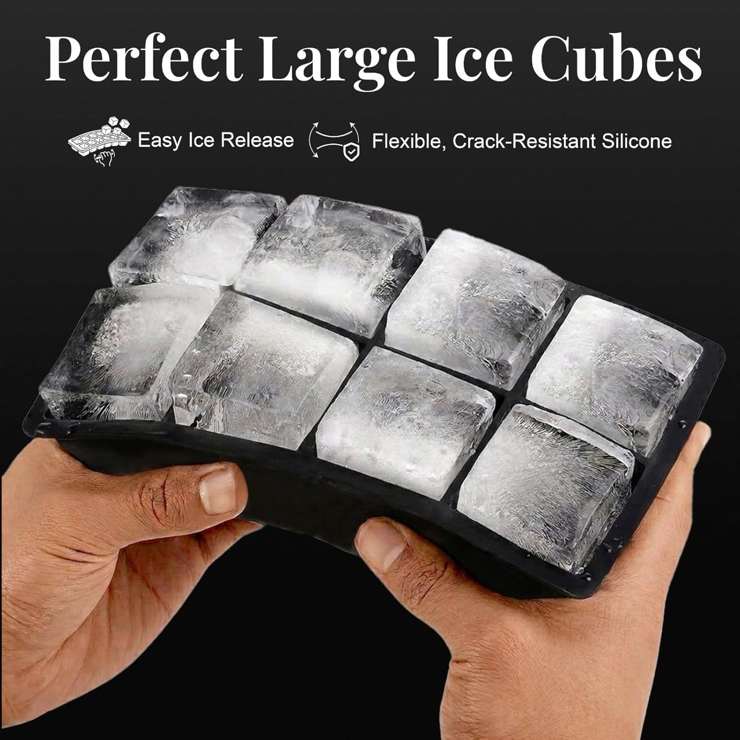 56pcs Ice Cube Tray with Lid and Bin – Stackable 4 Trays Plastic Silicone Freezer Mold, Large Ice Bucket with Scoop, Tong & 2 SS Straws – Easy Release Ice Maker for Cocktail, Coffee, RV, Whiskey