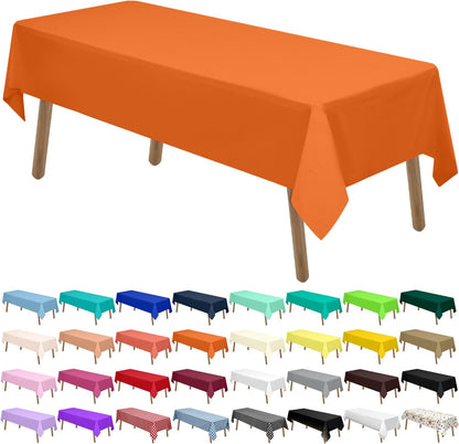 PARTY ULYJA White Plastic Tablecloths 2 Pack Disposable Table Covers 54 x 108 Inch Bridal Shower PEVA Vinyl Table Cloths for Picnic Birthday Wedding Banquet Parties 8 ft Rectangle Table Use