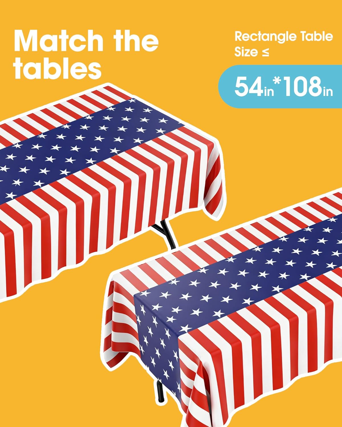 Niuara White Plastic Table Cloth - 4 Pack 54" × 108" Rectangle Disposable Tablecloths for 6FT Tables, Table Cover for Party, Holiday & Gathering Use