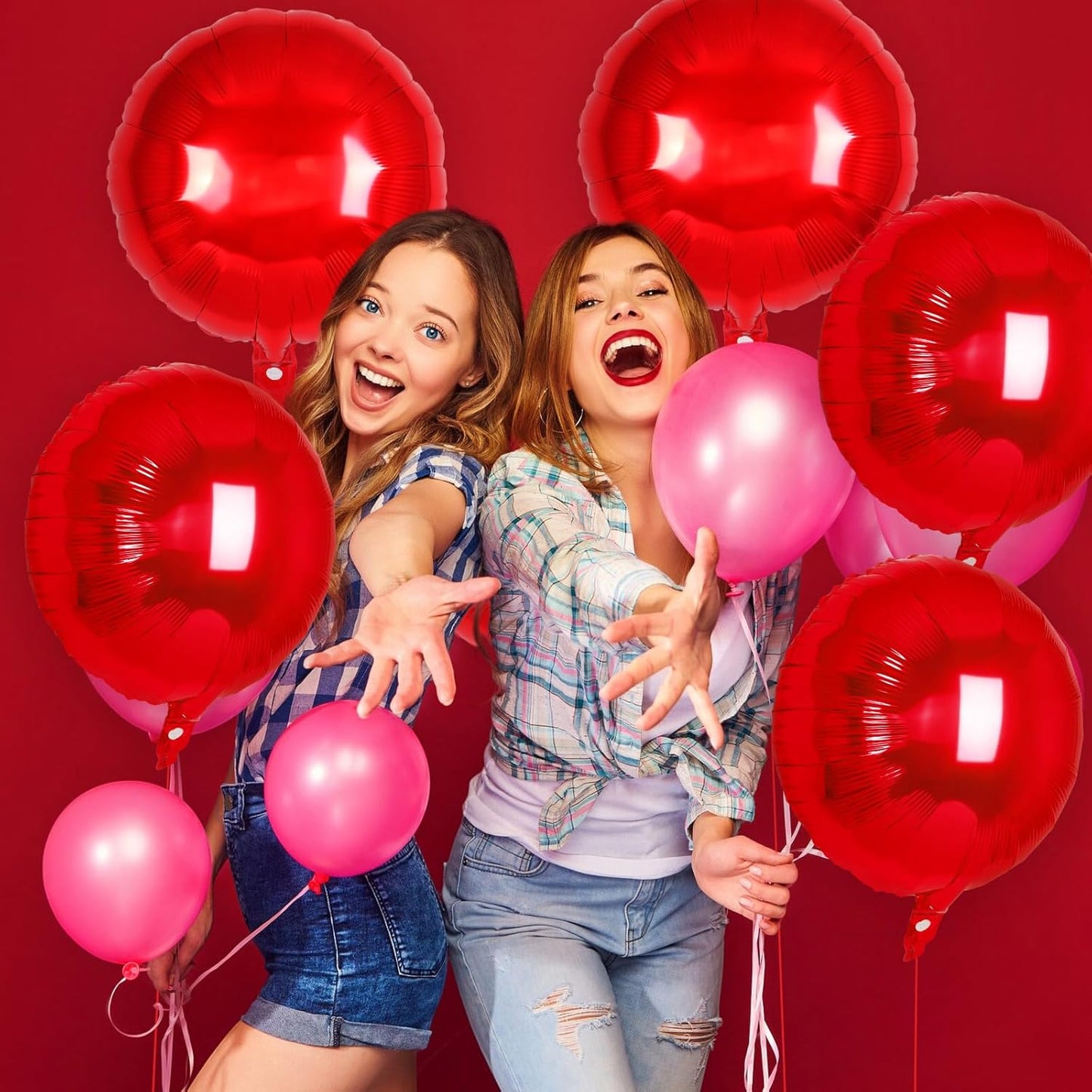 20 Pcs Black Round Shaped Balloons,18 Inch Round Foil Balloon,Giant Round Mylar Balloon Helium Balloons for Birthday Party Baby Shower Wedding Decorations (Black)