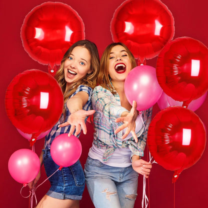 20 Pcs Black Round Shaped Balloons,18 Inch Round Foil Balloon,Giant Round Mylar Balloon Helium Balloons for Birthday Party Baby Shower Wedding Decorations (Black)