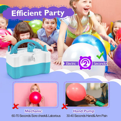 AGPTEK Electric Air Balloon Pump, 110V 600W Rose Red Portable Dual Nozzle Inflator/Blower for Party Decoration
