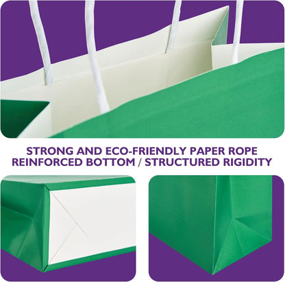 32 Pack Paper Gift Bags with Handles, 5.8"×3.2"×8.25" Party Favor Bags, Gift Bags, Small Gift Bags with Handles, Party Bags, Small Goodie Bags Bulk for Birthday, Crafts, Wedding, Party Supplies (8 Colors)