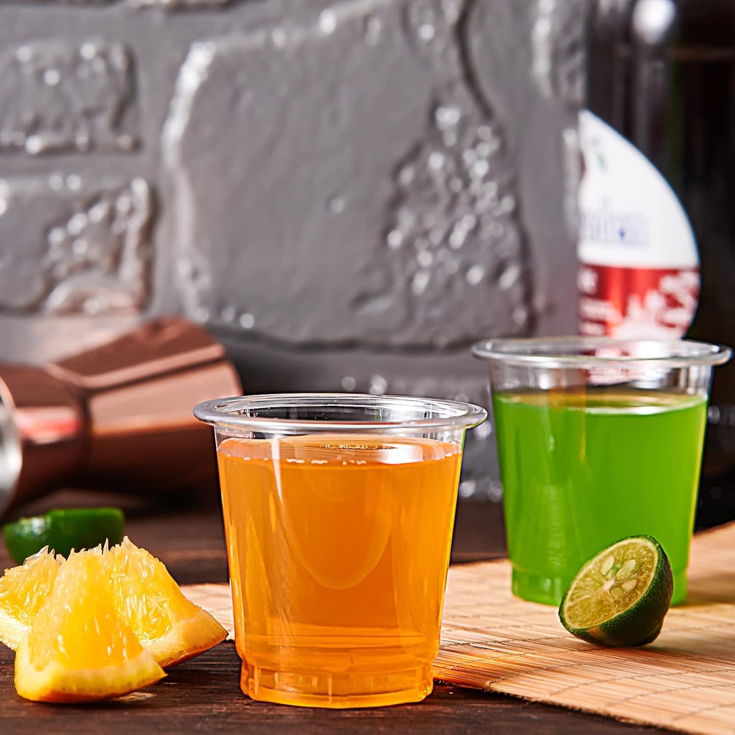 Lilymicky 500 PACK 1 oz Plastic Shot Glasses, 1 Ounce Clear Disposable Party Cups for Vodka, Whiskey, Tequila, Mini Plastic Containers for Sauce, and Sample Tasting