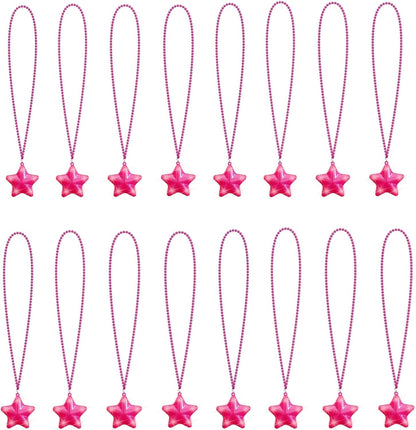 16 Pack Light Up Necklaces Flashing Star Bead Necklaces Glow In The Dark Party Supplies for Weddings Birthday Valentines Mardi Gras July 4th Halloween Christmas