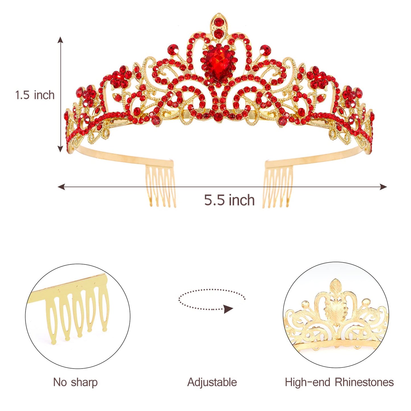 Princess Birthday Tiara - Happy Crown for Girls & Women, Decorative Accessory