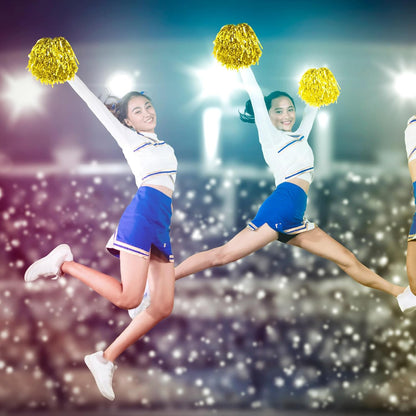 Yunsailing 96 Pcs Homecoming Noisemakers Team Spirit Accessories for Game Day Include Hand Clappers Cheerleading Pom Pom Thunder Stick Cheer Party Blower Plastic Whistle for Sport Fans(Gold)
