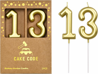 2.76 Inch Classical Gold 5 Number Birthday Candles, Gold Number Candles, Cake Number Candles, Party Celebration