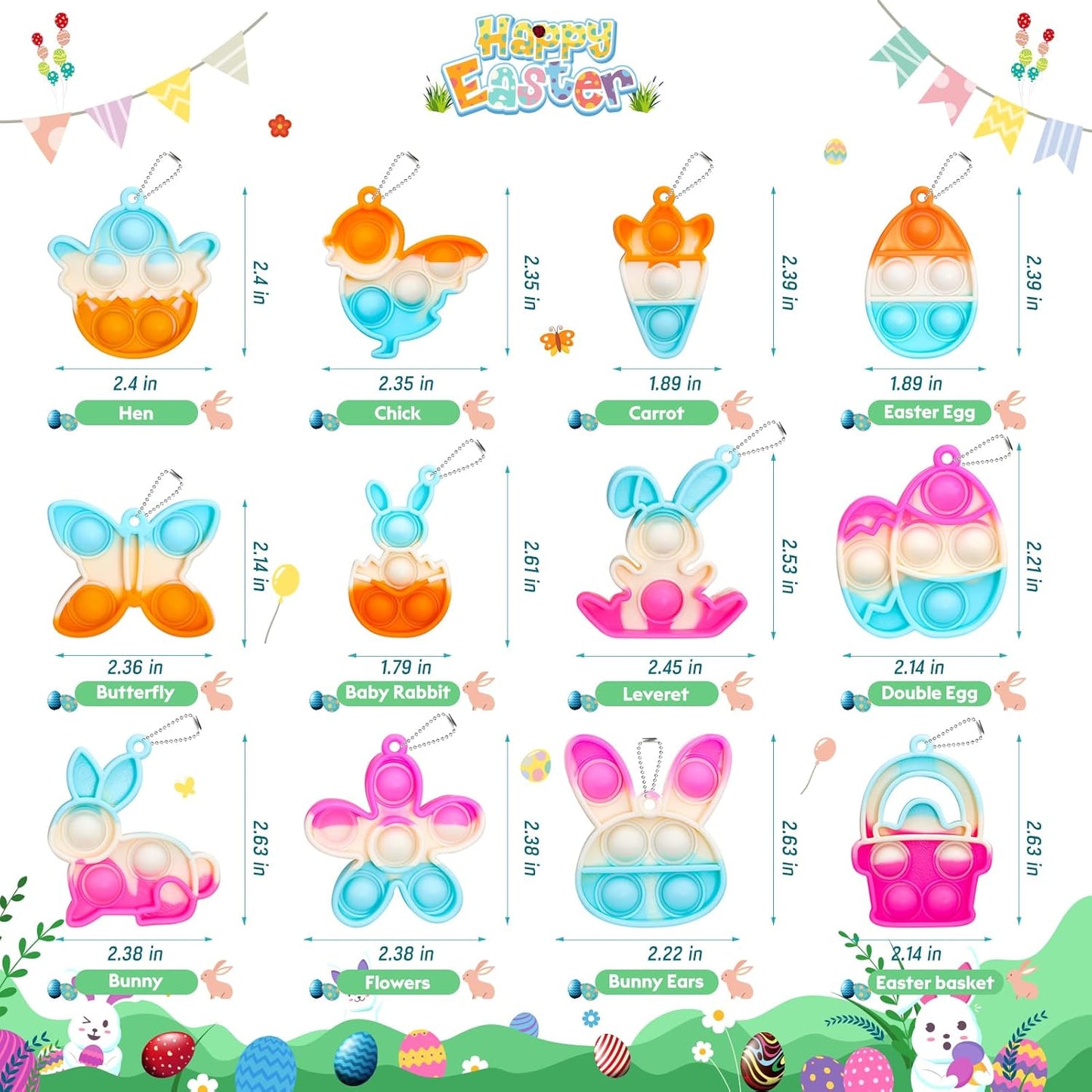 Pop Fidget Toys Bulk Its Party Favors for Kids 4-8 8-12 30 Pack Mini Pop Keychain It Small Fidgets for Classroom Prizes School End of Year Student Gifts from Teacher Birthday Goodie Bag Stuffers