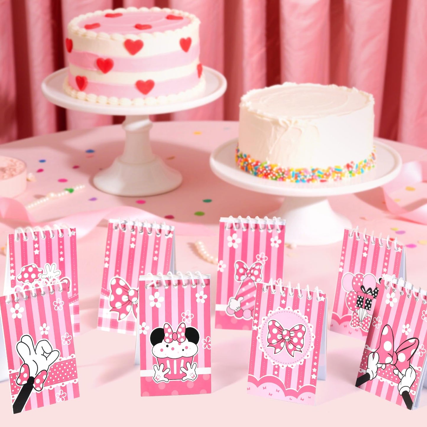 Fprl 24 Pcs Spiral Pocket Notepads for Mouse Theme party Goodie Bag Stuffers, Classroom Prizes, party supplies,3.9 x 2.4 Inches