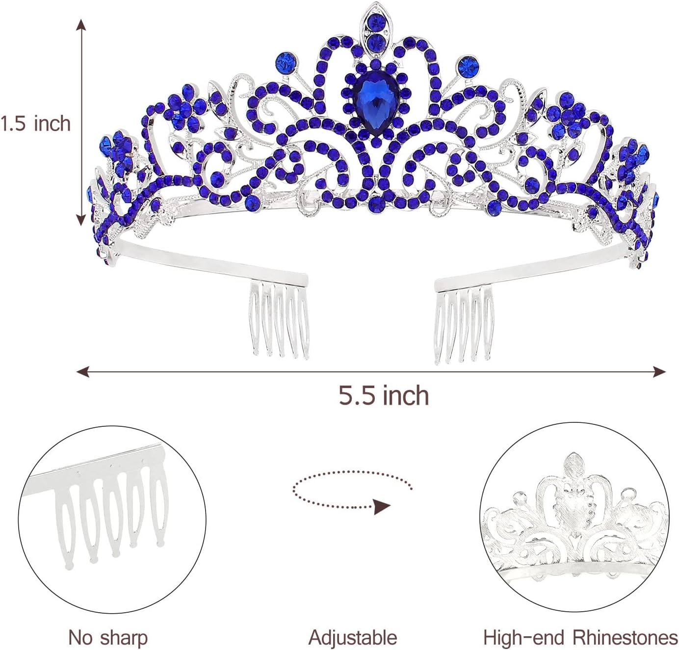 Happy Birthday Queen Tiara Crowns for Women, Red Sash, Party Favors Supplies Gift, 30th Decorations, Stuff Accessories