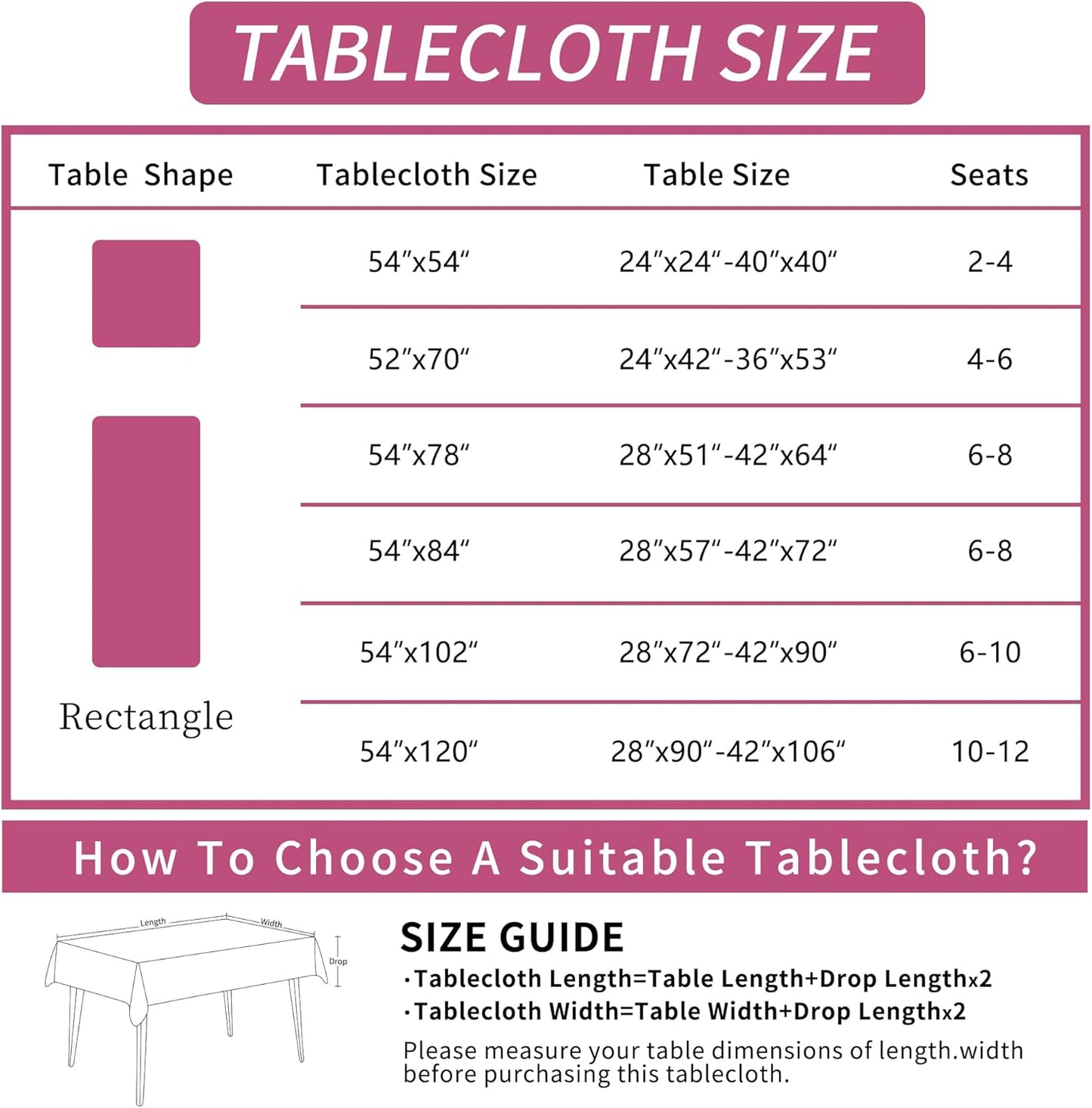Rectangle Table Cloth,100% Waterproof Tablecloth Oil Proof Spill Proof Vinyl Table Cloth, Wipe Clean Plastic Table Cover for Dining, Camping, Indoor and Outdoor 52" x 70",Leaves