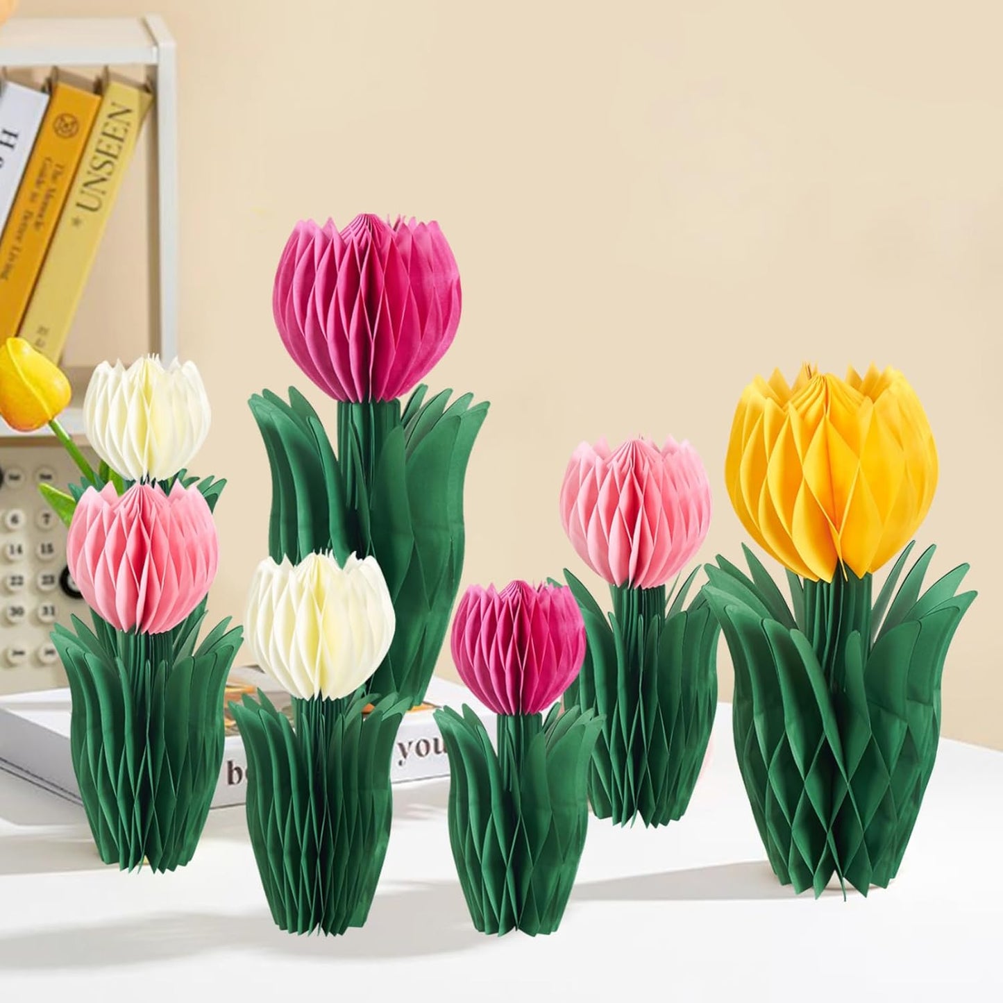 SUNBEAUTY 9PCS Spring Wildflower Party Decorations Wild Flowers Honeycomb Centerpieces for Tables Wildflower Birthday Spring Flower Theme Party Decorations for Garden Baby Shower, Easter, Mothers Day