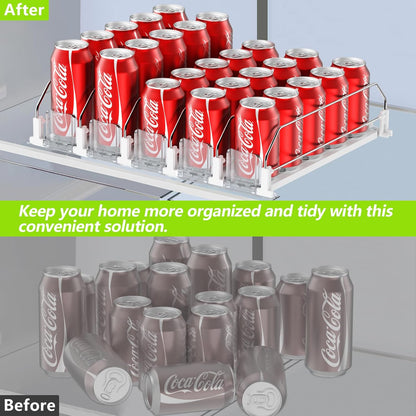 IBORING Drink Organizer for Fridge,Self Pushing Fridge Drink Organizer,Automatic Drink Dispenser for Fridge-Holds up to 30 Cans