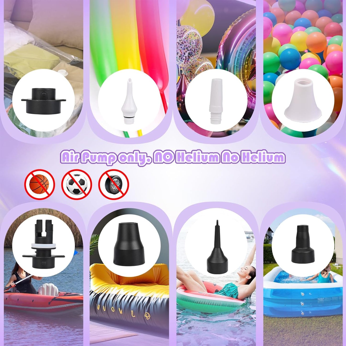 Electric Balloon Pump, Portable Electric Balloon Blower Machine Balloon Air Pump Dual Nozzle 110V 600W Balloon Inflator for Party Decorations
