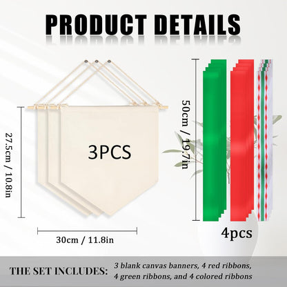 1/3/10Pcs Blank Wall Canvas Banners-Decorative DIY Wall Decor,Baby Shower,Wedding,Graduation,Classroom Decor