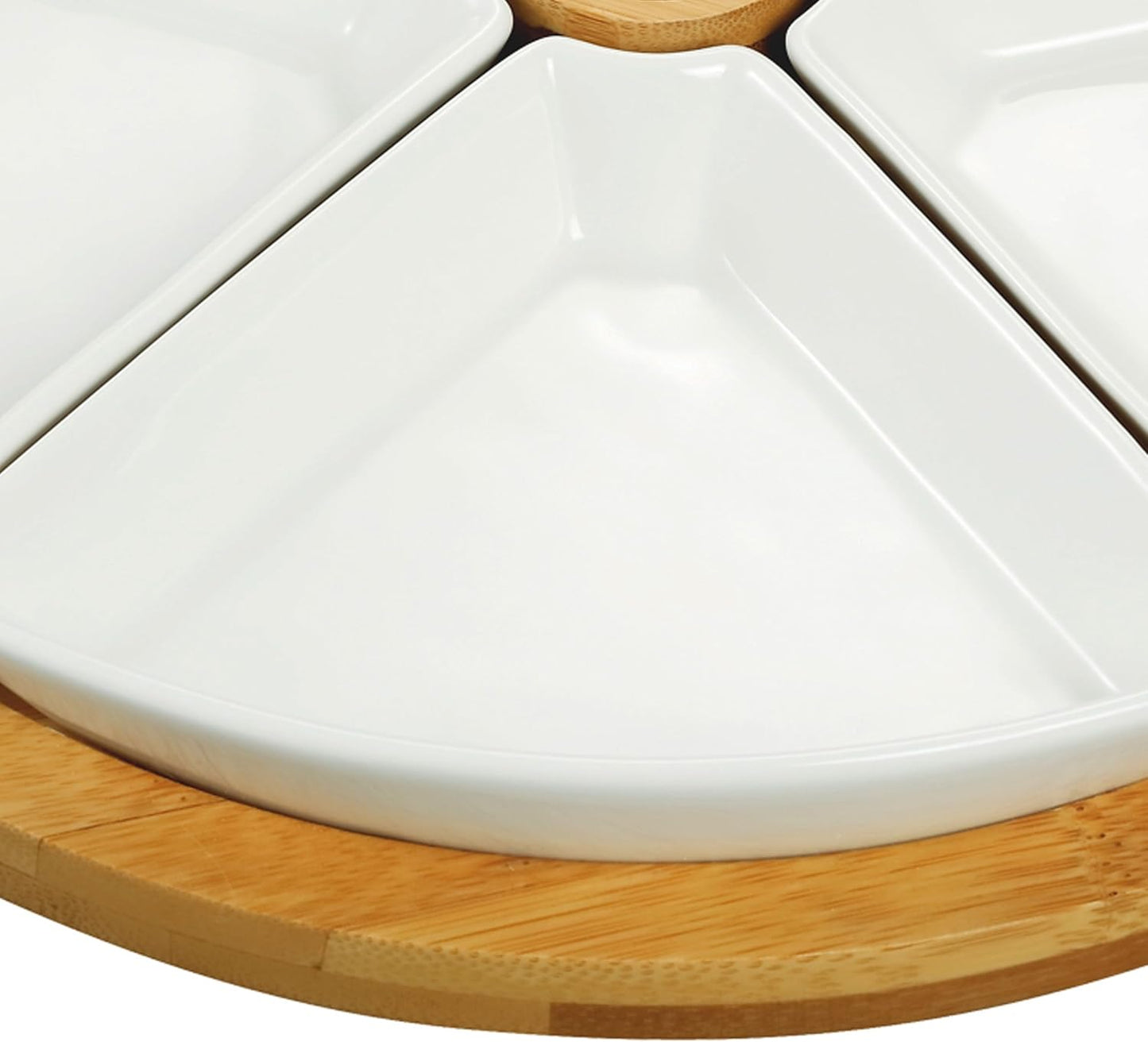 Elama Signature 12 1/4 Inch 6pc Lazy Susan Appetizer and Condiment Server Set