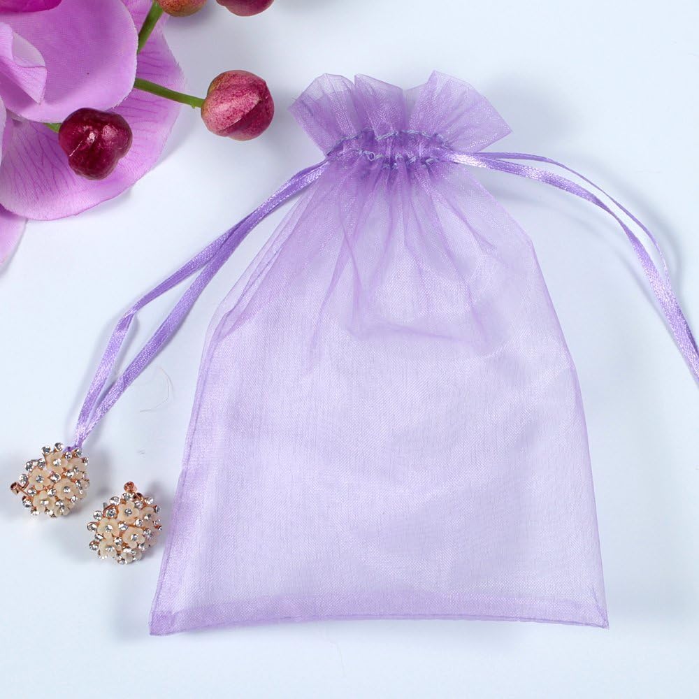 Wudygirl 100pcs 5X7 Inches White Organza Bags Christmas Drawstring Pouches Party Wedding Favor Bags Goodie bags(White 5x7)