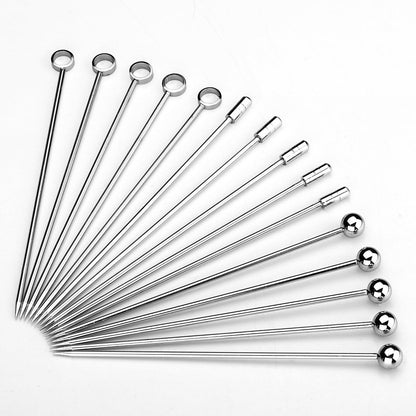 I-MART 15 Pack Stainless Steel Cocktail Picks Martini Olive Skewers, Reusable Metal Garnish Sticks for Drinks, Appetizers, Bloody Mary, Olives, Citrus, Fruit Decor (Gold, 4.25 Inch)