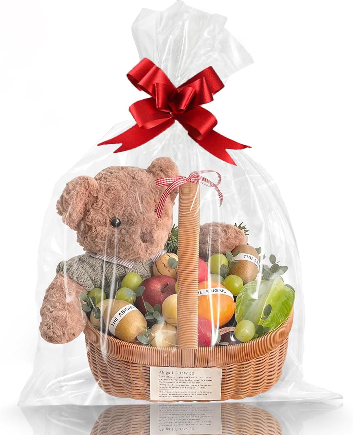 WIKDAY Cellophane Bags 100 PCS 6x10 Inches Clear Gift Gags with Ties Plastic Treat Party Favor Candy Bags for Gift Giving, Packaging Snack, Products