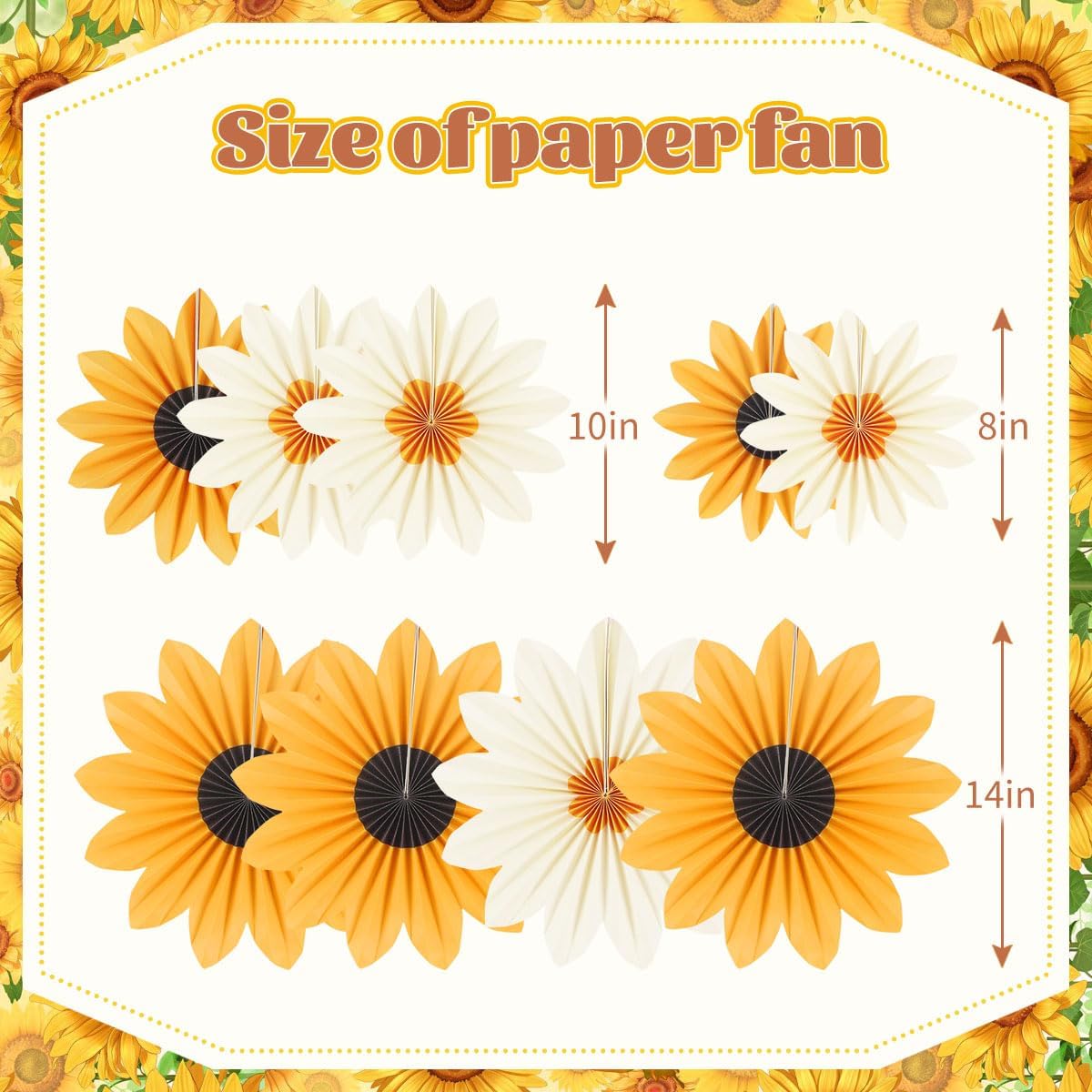 Party Hanging Paper Fans Decoration Set for Wedding Birthday Party Mother's Day Round Events Accessories Set of 8