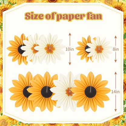 Party Hanging Paper Fans Decoration Set for Wedding Birthday Party Mother's Day Round Events Accessories Set of 8