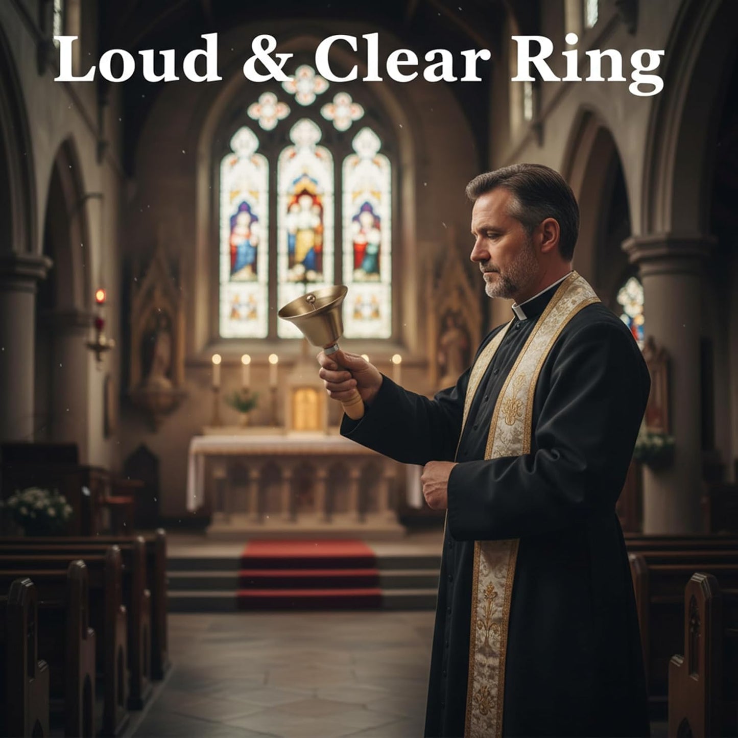 Super Loud Solid Brass Hand Call Bell