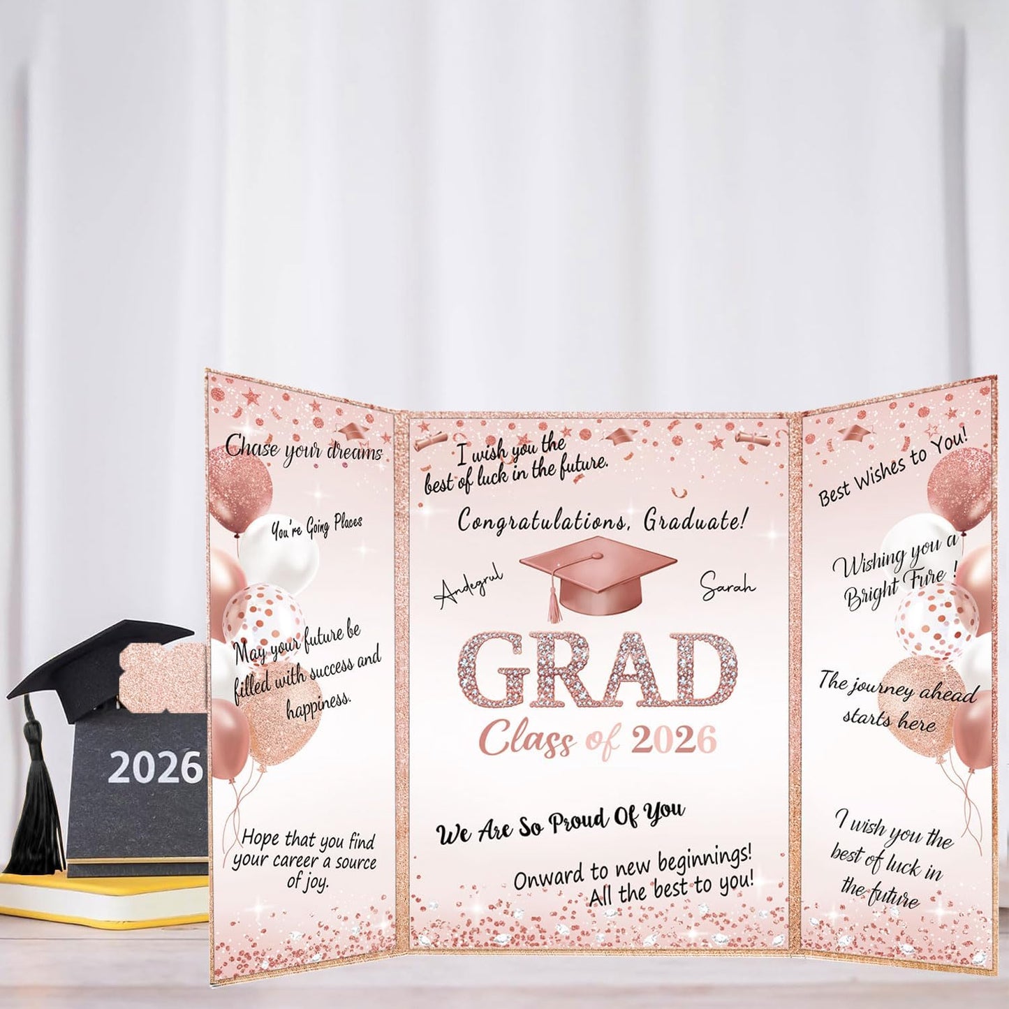 QIYANPAX Graduation Guest Book 2026, Blue and Gold Graduation Decorations Class of 2026, Graduation Signature Book, Congrats Grad Guest Book Alternative, Unique Graduation Gifts