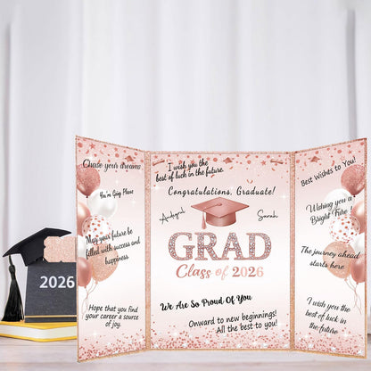 QIYANPAX Graduation Guest Book 2026, Blue and Gold Graduation Decorations Class of 2026, Graduation Signature Book, Congrats Grad Guest Book Alternative, Unique Graduation Gifts