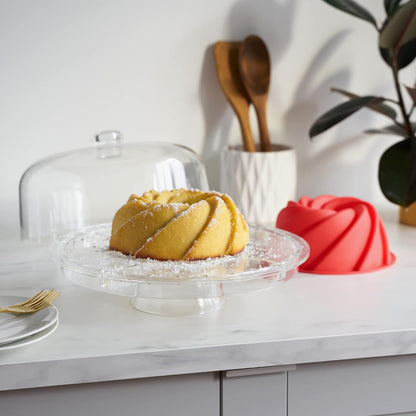 Twine Melamine Cake Stand, Cupcake Display Home Decor Food and Dessert Serving Accessory, 11.5 x 8 Inches, White, Set of 1