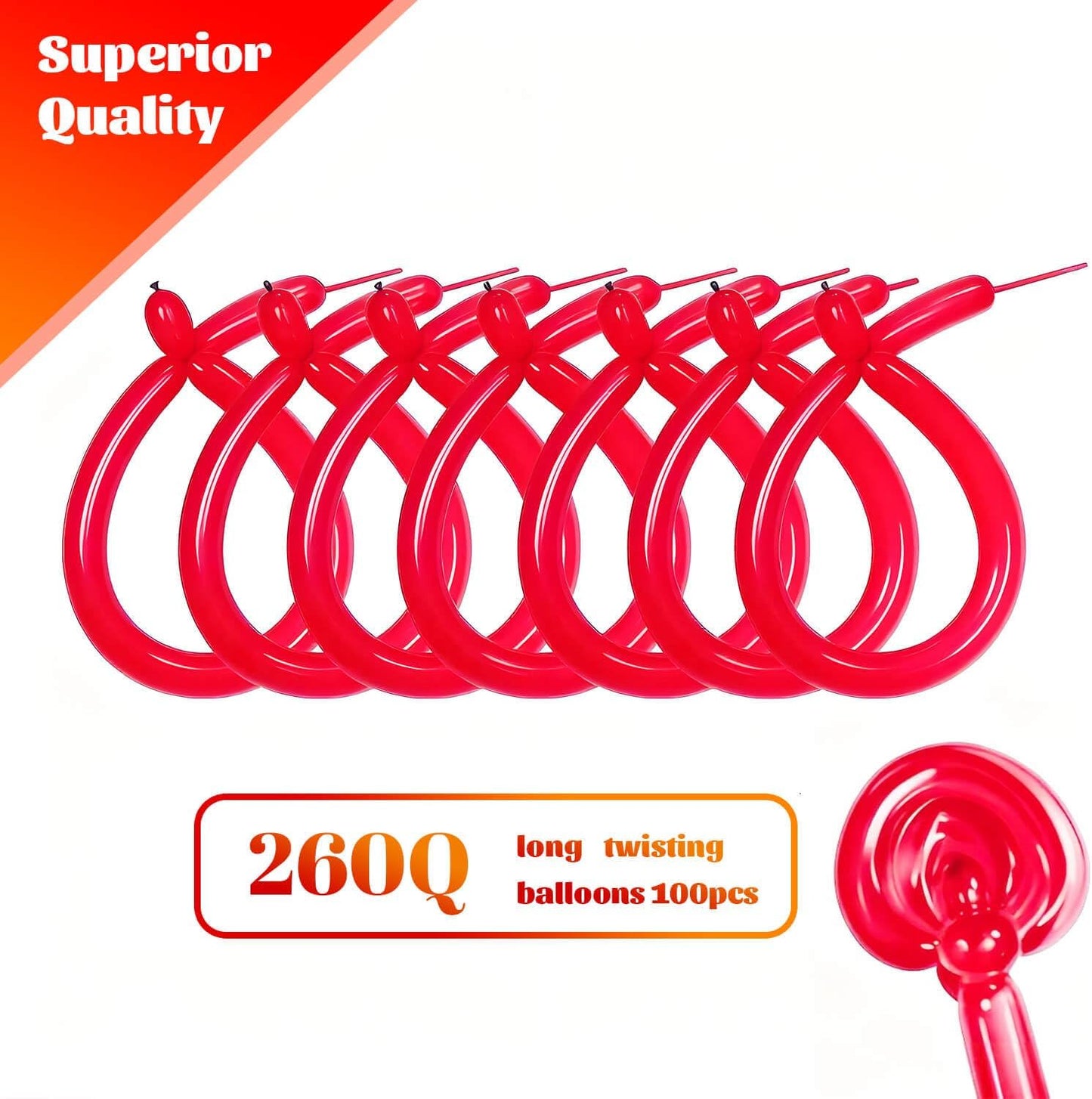 260 Clear Long Balloons for Animals, Thickening Skinny Latex Twisting for Arch Modeling Magic Clown Birthday Wedding Party Decorations 100pcs