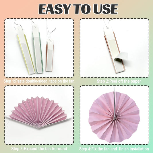 11 Pcs Sage Green Paper Fans, Boho Hanging Ceiling Wall Fan Decor for Tea Party Garden Wedding Birthday Vintage Decorations