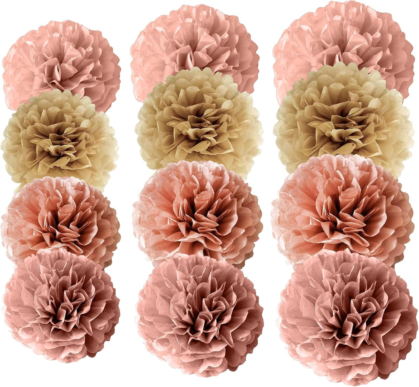 Yucenora 12 PCS Boho Paper Pom Poms, Sage Green Cream Tissue Paper Flowers Decorations Wall Hanging for Wedding, Birthday, Bridal Shower Decor(Sage Green)
