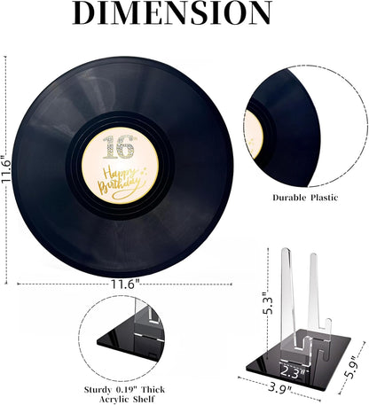REEGII Vinyl Record Style Birthday Guest Book for Birthday Decorations - Large 11.6"x11.6" Sign-In Poster with 12 Pens | Unique Keepsake Gift for Birthday Party Decor (Happy Birthday, Golden, 11.6"L x 11.6"W)