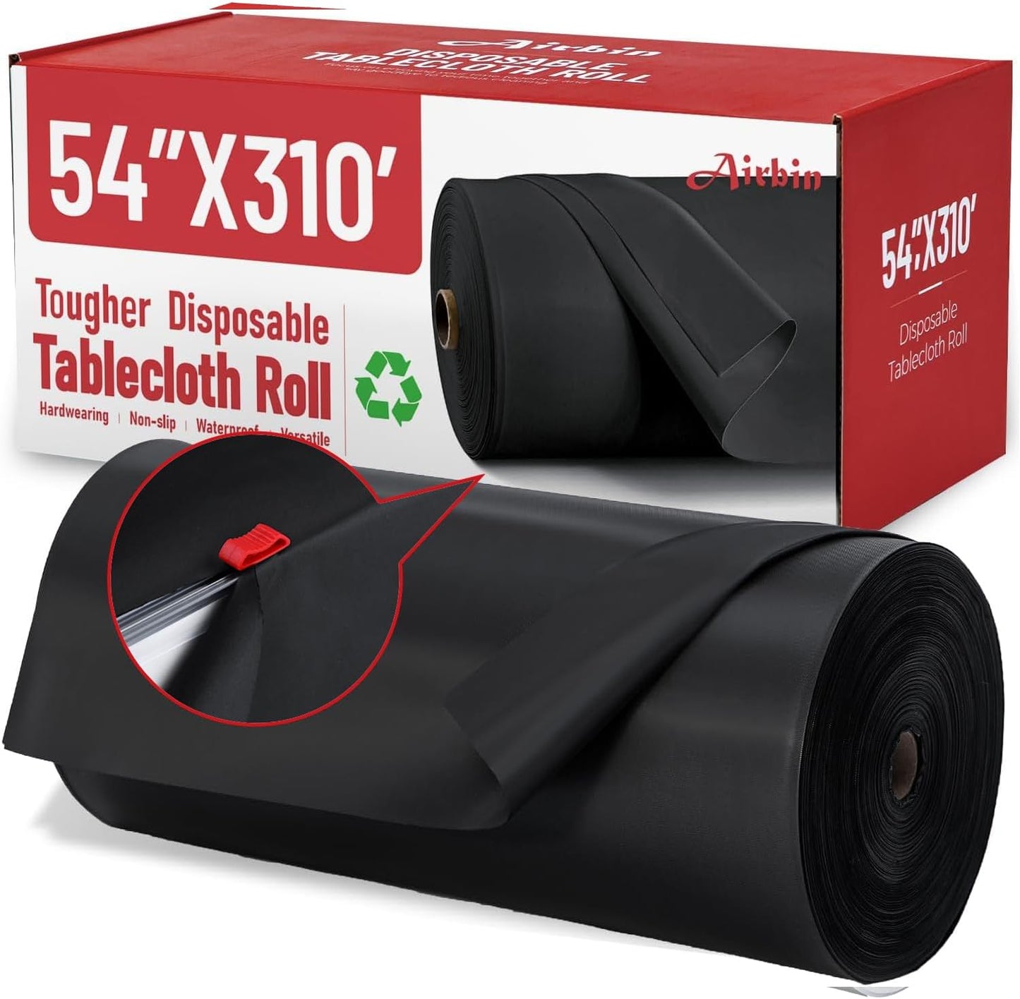Plastic Table Cloth, 310 Ft X 54 in Disposable Tablecloth White Plastic Tablecloth with Any Cut Sliding Cutters Premium Table Cover Roll for Picnics, Parties, Birthdays, Weddings