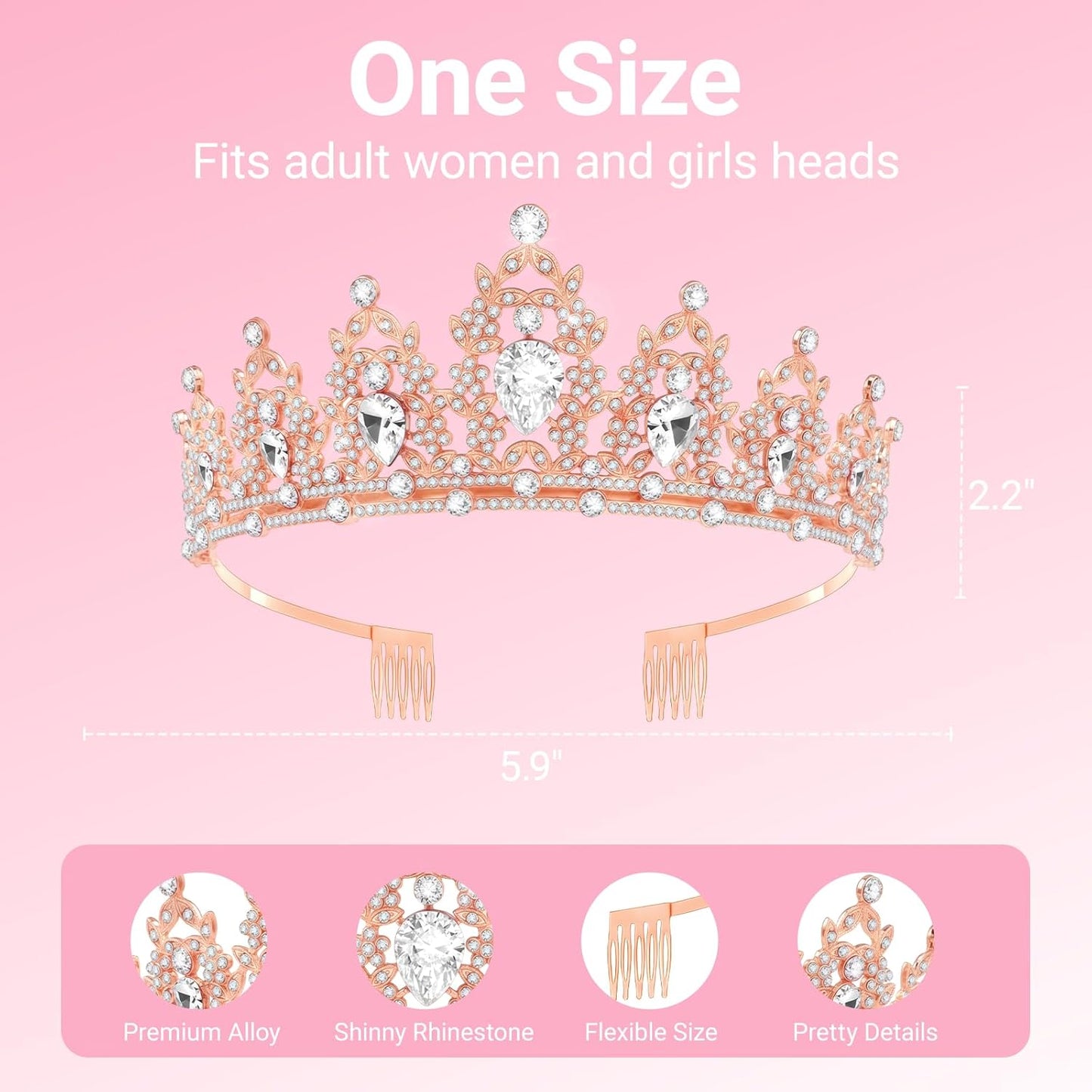 Birthday Tiara and Crown with Sash, Birthday Tiara for Women Party Silver