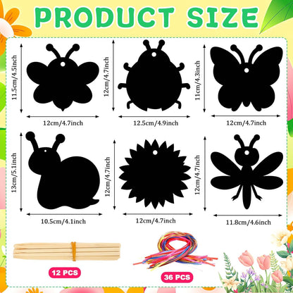 JULMELON 36 PCS Ocean Crafts, Rainbow Scratch Art Under The Sea Party Favors DIY Magic Color Summer Ocean Animals Scratch Cards for Summer Party Favors School Activities
